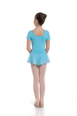 Girls short sleeved leotard with skirt